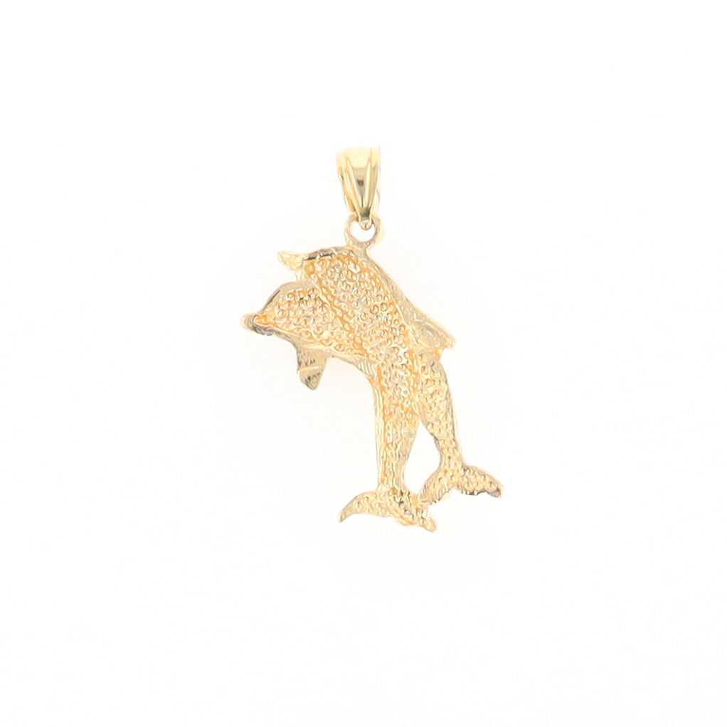 Textured Double Dolphin Pendant