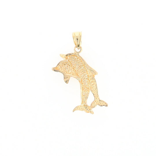 Textured Double Dolphin Pendant