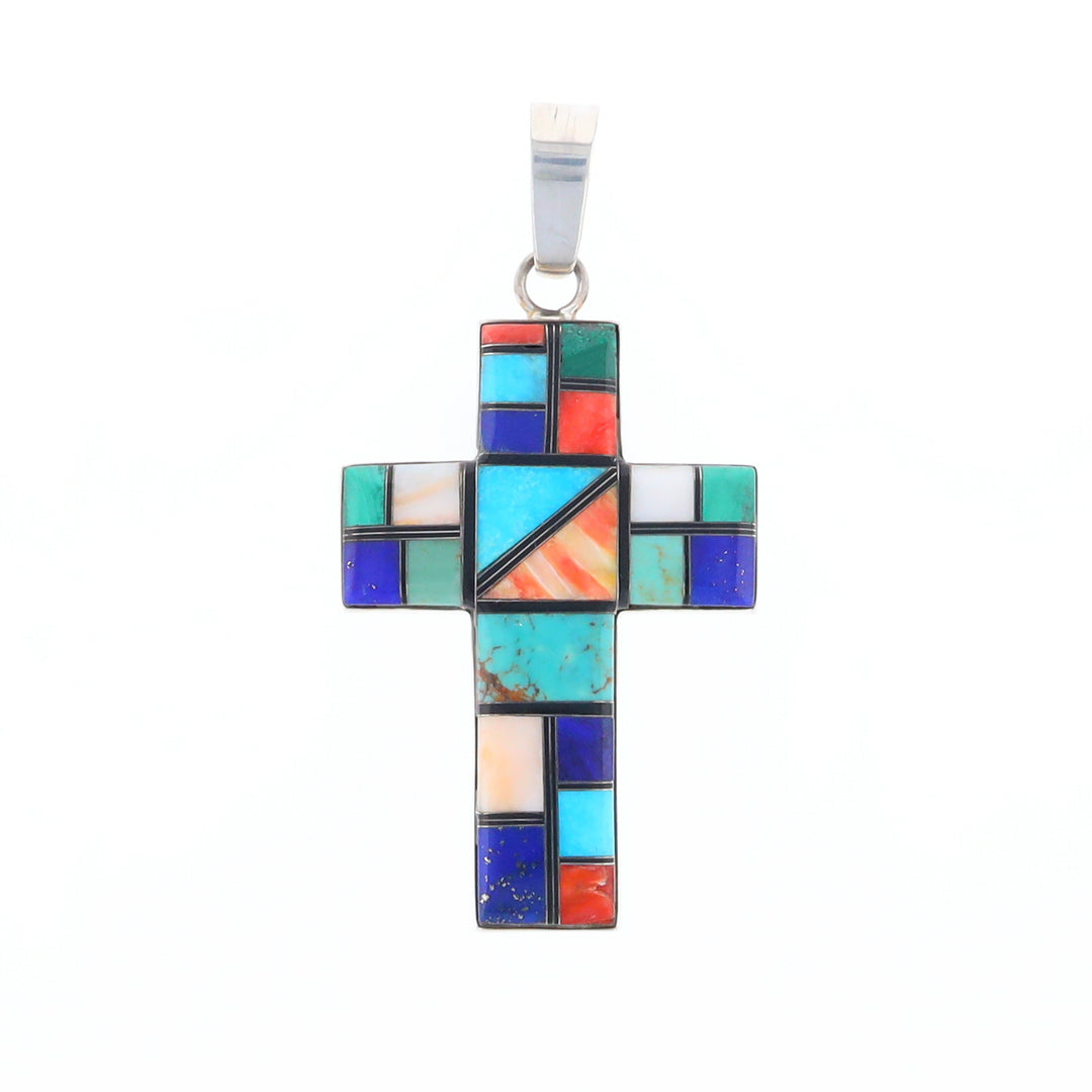 Multi-Stone Mosaic Cross
