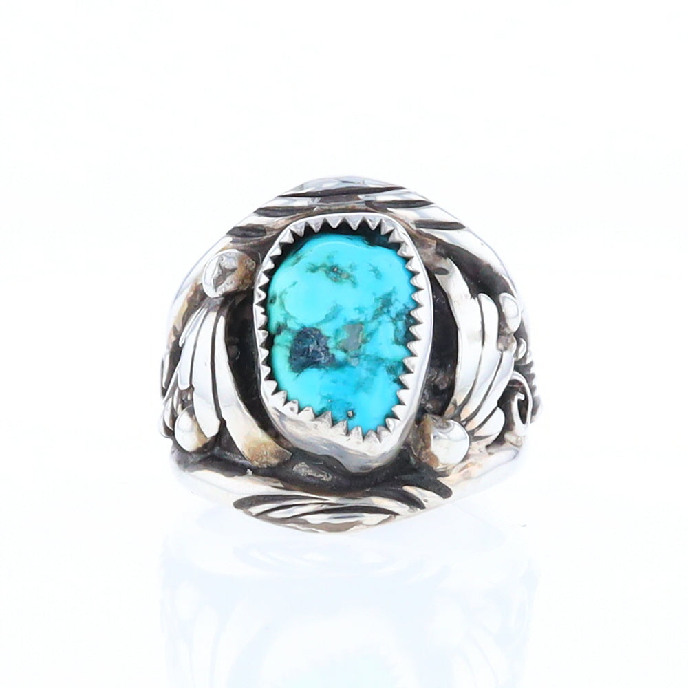 Navajo Turquoise and Feather Design Ring