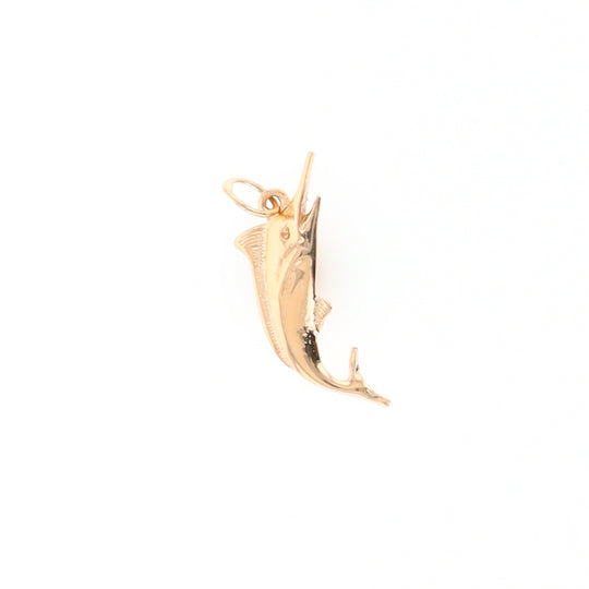 Yellow Gold Sailfish Pendant