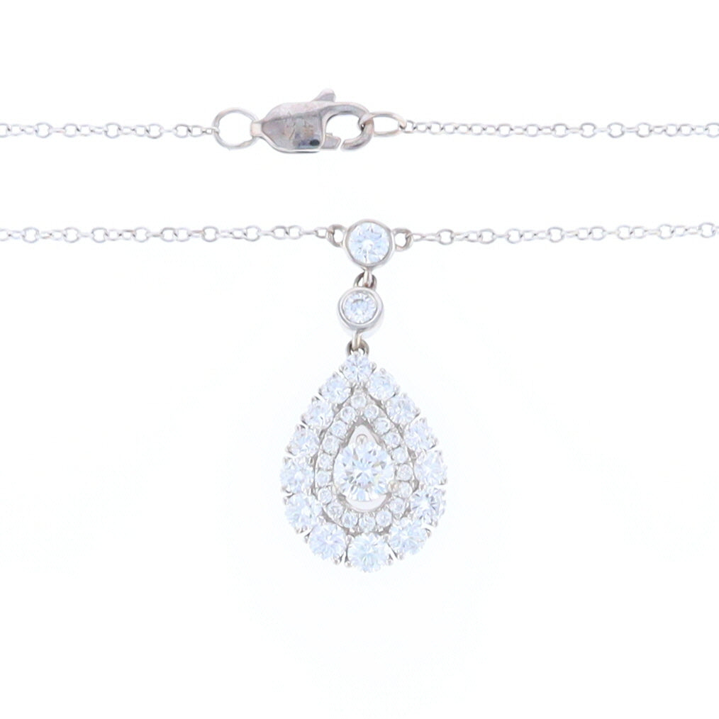 Teardrop Diamond Station Chain Necklace