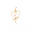 Gold Heart Triple Cross Pendant