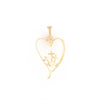 Gold Heart Triple Cross Pendant
