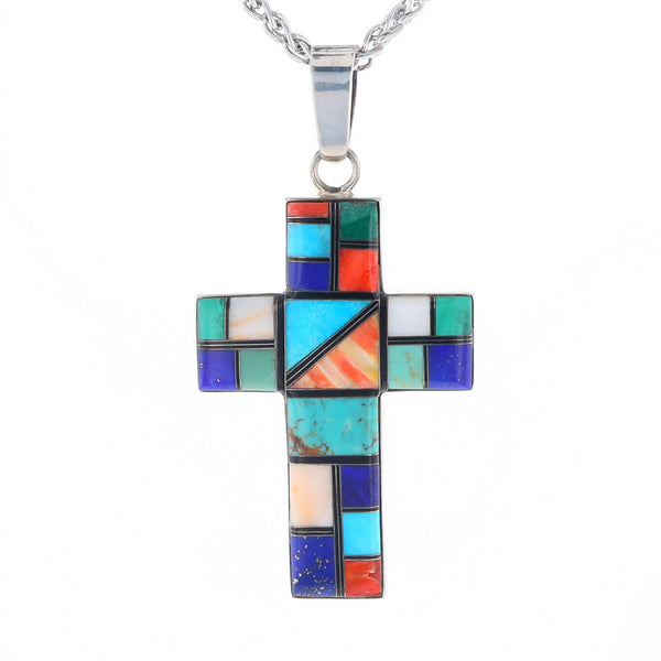 Multi-Stone Mosaic Cross