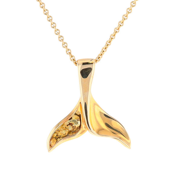 Whale Tail Necklaces Natural Nuggets Inlaid Sea Life Pendant