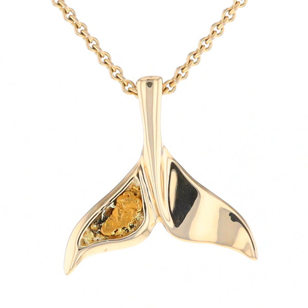 Whale Tail Necklaces Natural Nuggets Inlaid Sea Life Pendant