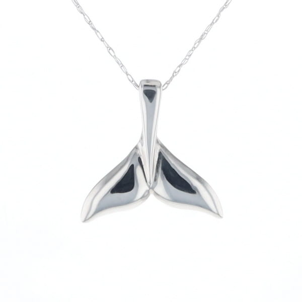 Whale Tail Pendant 14Kt Gold High Polish Realistically Designed