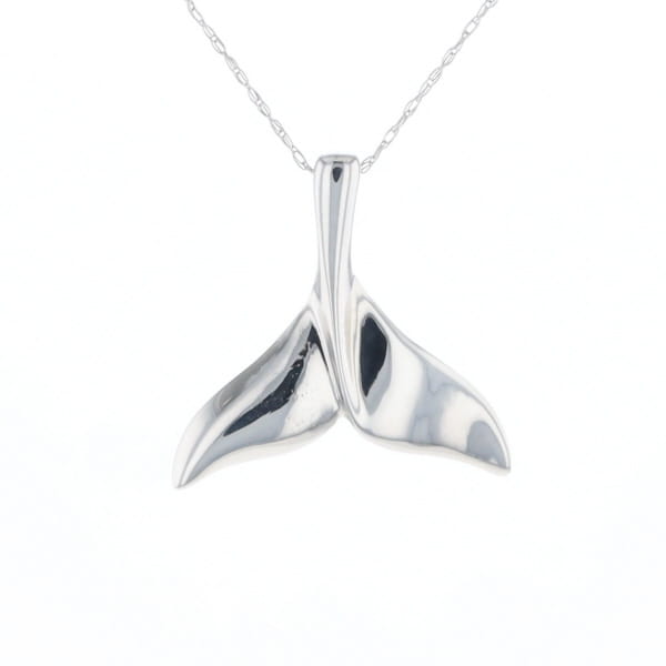 Whale Tail Pendant 14Kt Gold High Polish Realistically Designed
