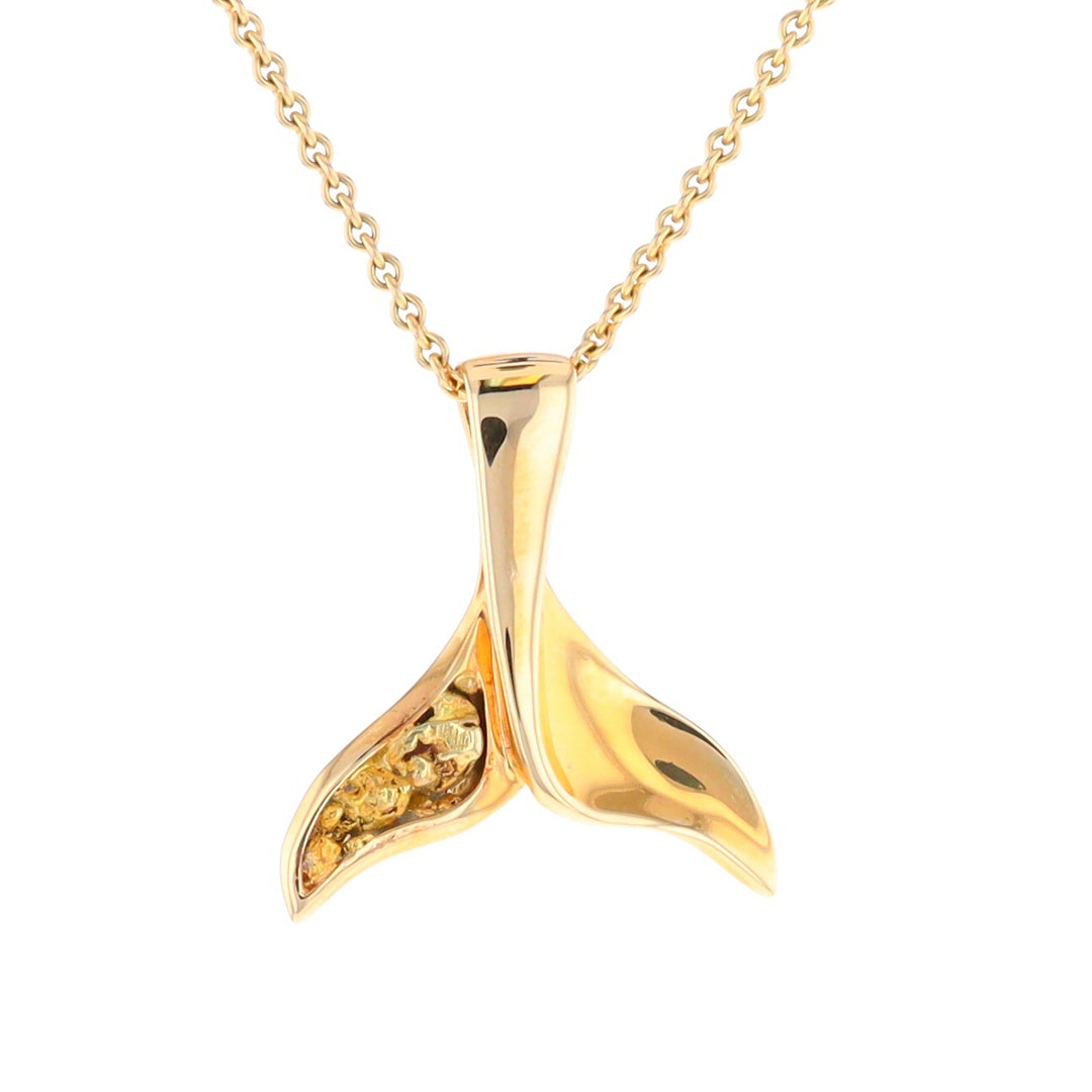 Whale Tail Necklaces Natural Nuggets Inlaid Sea Life Pendant