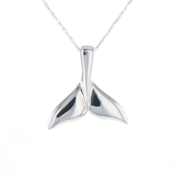 Whale Tail Pendant 14Kt Gold High Polish Realistically Designed