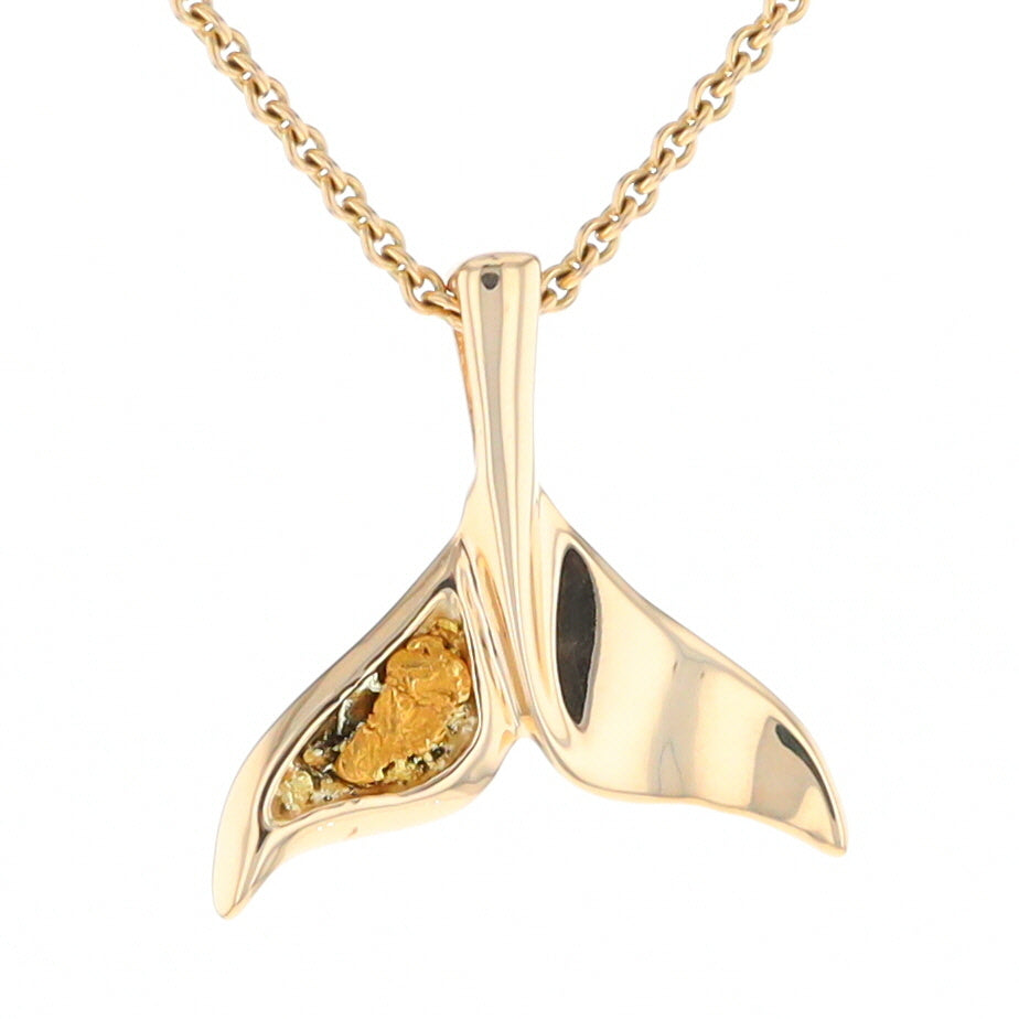 Whale Tail Necklaces Natural Nuggets Inlaid Sea Life Pendant