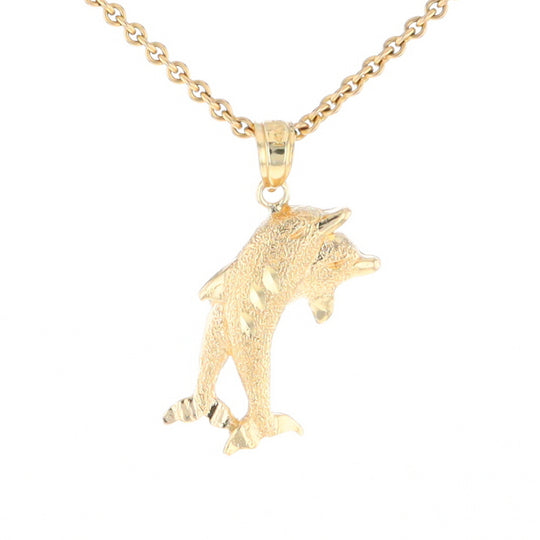 Textured Double Dolphin Pendant