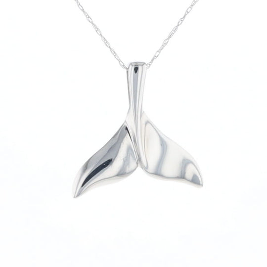Whale Tail Pendant 14Kt Gold High Polish Realistically Designed