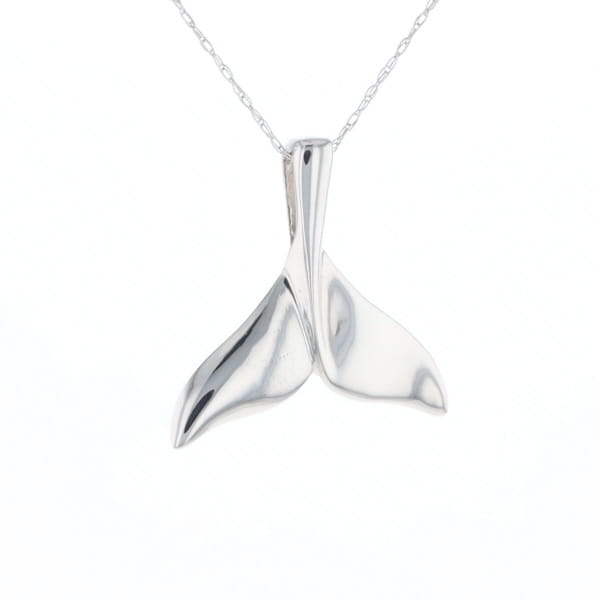Whale Tail Pendant 14Kt Gold High Polish Realistically Designed