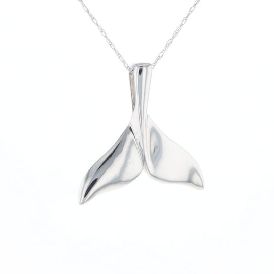 Whale Tail Pendant 14Kt Gold High Polish Realistically Designed