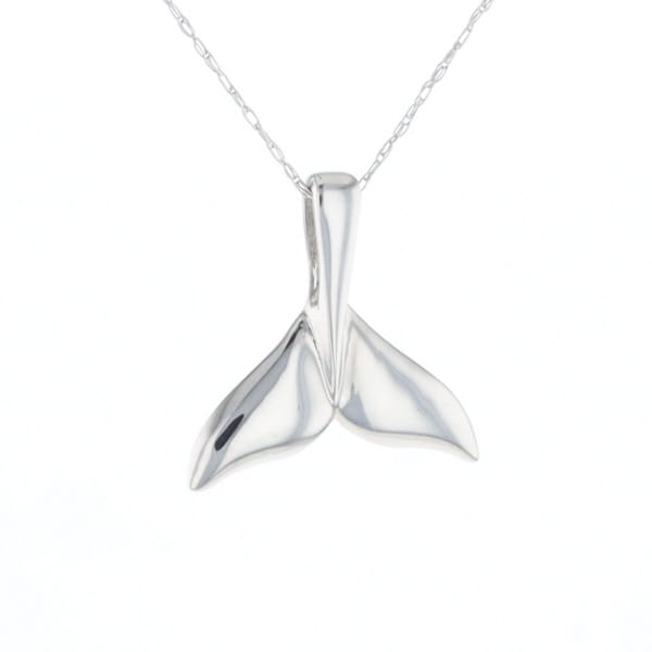 Whale Tail Pendant 14Kt Gold High Polish Realistically Designed