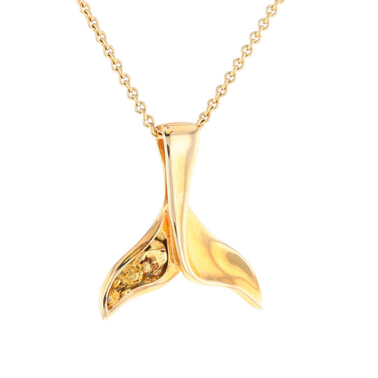 Whale Tail Necklaces Natural Nuggets Inlaid Sea Life Pendant