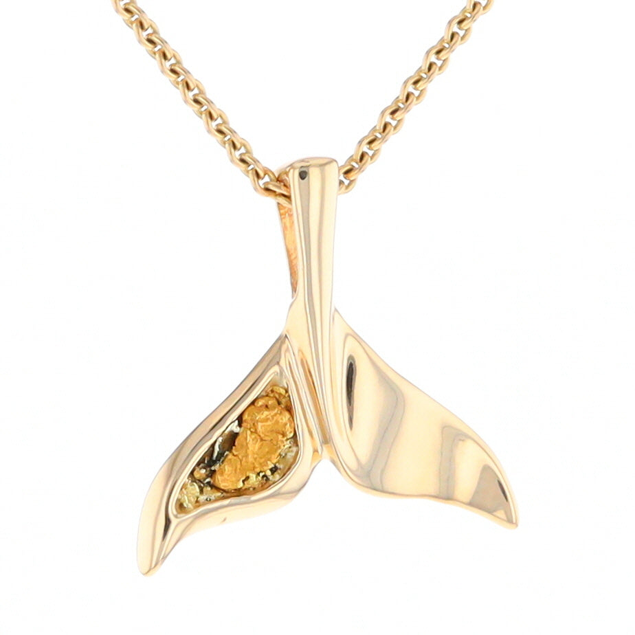 Whale Tail Necklaces Natural Nuggets Inlaid Sea Life Pendant