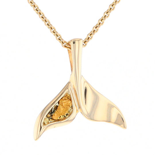 Whale Tail Necklaces Natural Nuggets Inlaid Sea Life Pendant