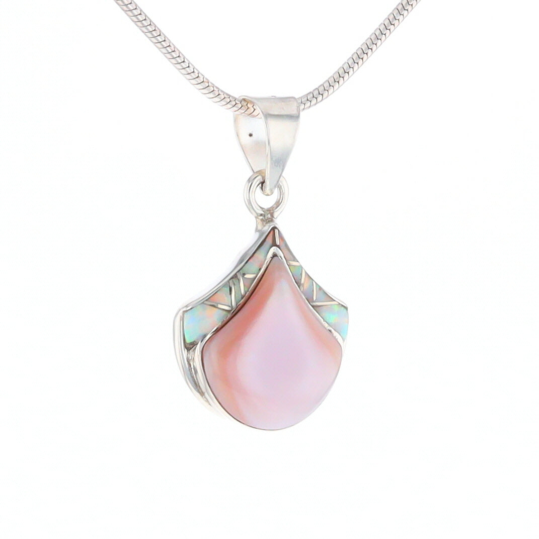 Mother of Pearl and Simulated Opal Necklace