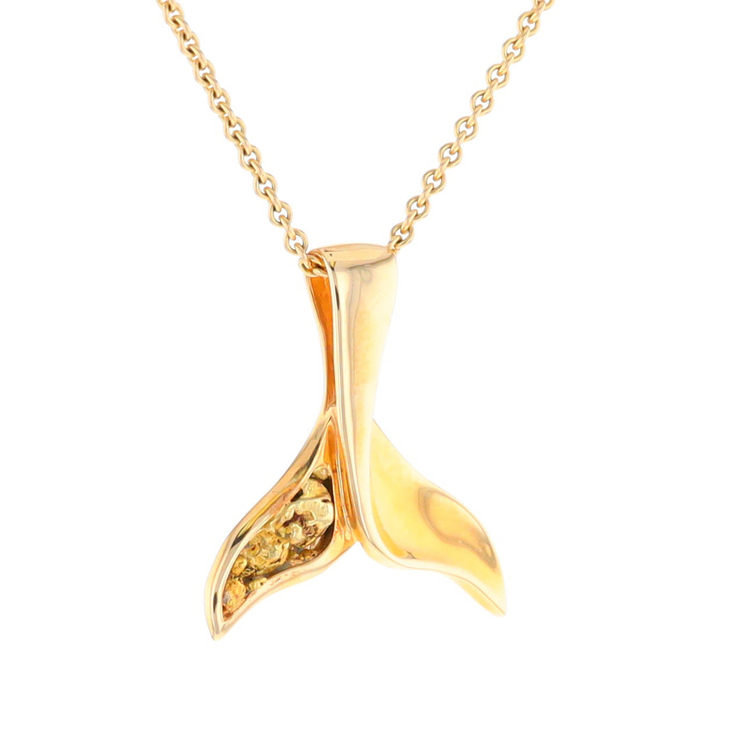 Whale Tail Necklaces Natural Nuggets Inlaid Sea Life Pendant