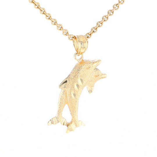Textured Double Dolphin Pendant