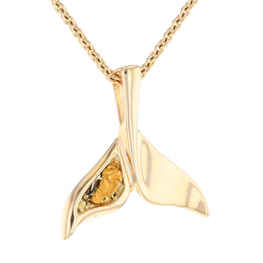 Whale Tail Necklaces Natural Nuggets Inlaid Sea Life Pendant