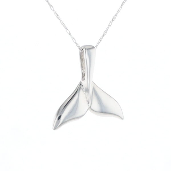 Whale Tail Pendant 14Kt Gold High Polish Realistically Designed