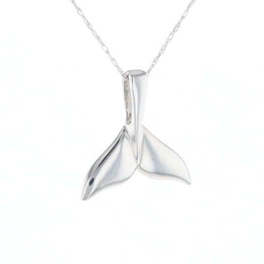Whale Tail Pendant 14Kt Gold High Polish Realistically Designed