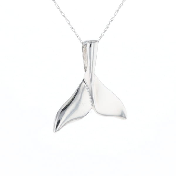 Whale Tail Pendant 14Kt Gold High Polish Realistically Designed