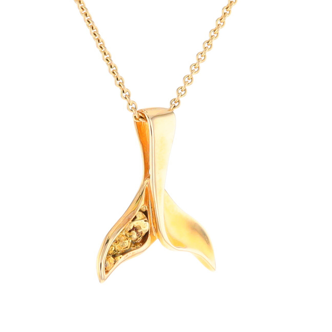 Whale Tail Necklaces Natural Nuggets Inlaid Sea Life Pendant