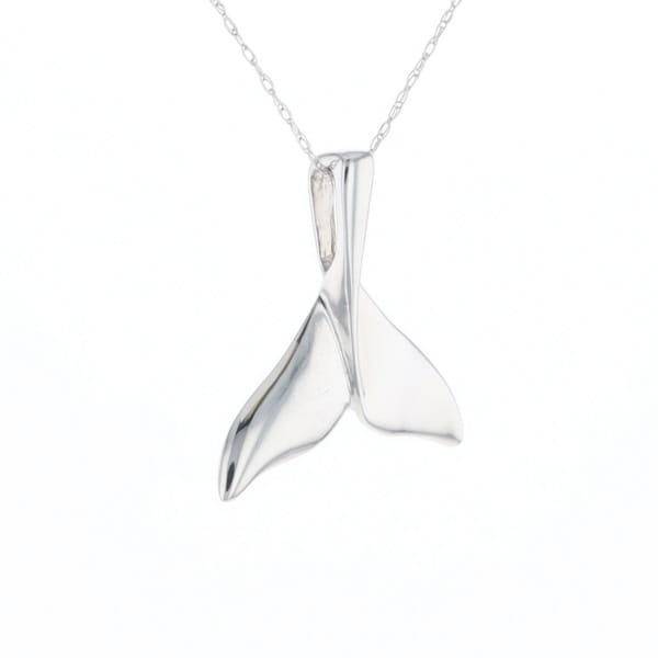 Whale Tail Pendant 14Kt Gold High Polish Realistically Designed