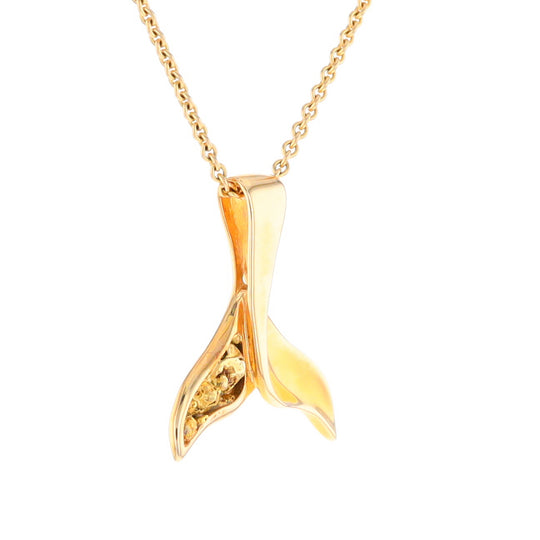 Whale Tail Necklaces Natural Nuggets Inlaid Sea Life Pendant