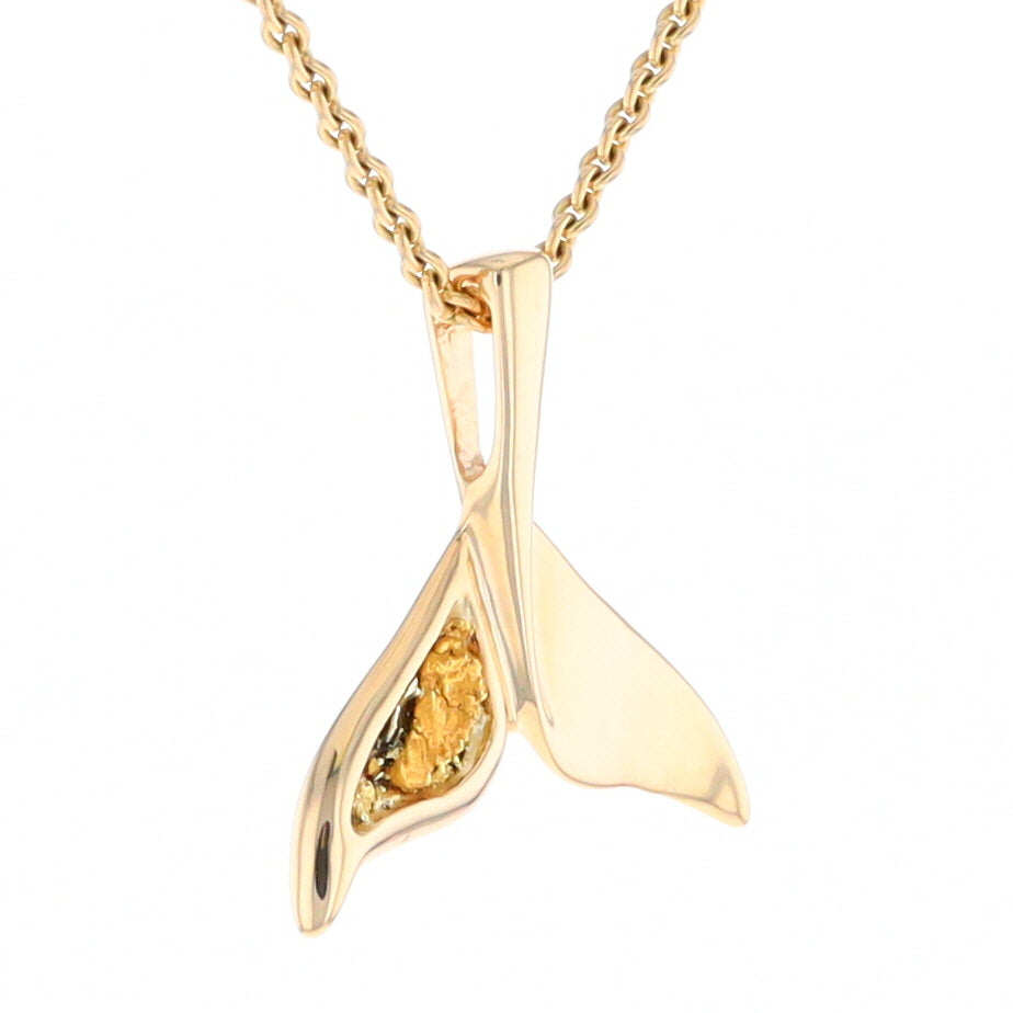 Whale Tail Necklaces Natural Nuggets Inlaid Sea Life Pendant