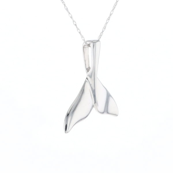 Whale Tail Pendant 14Kt Gold High Polish Realistically Designed