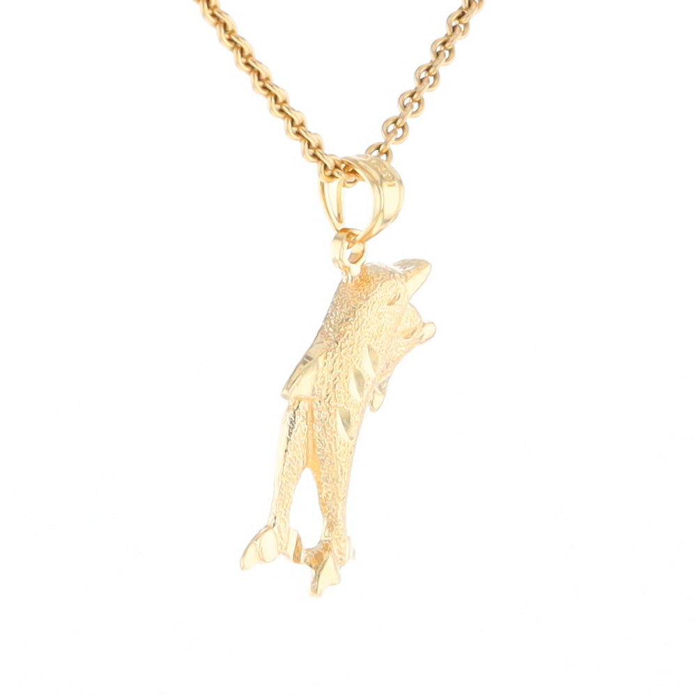 Textured Double Dolphin Pendant