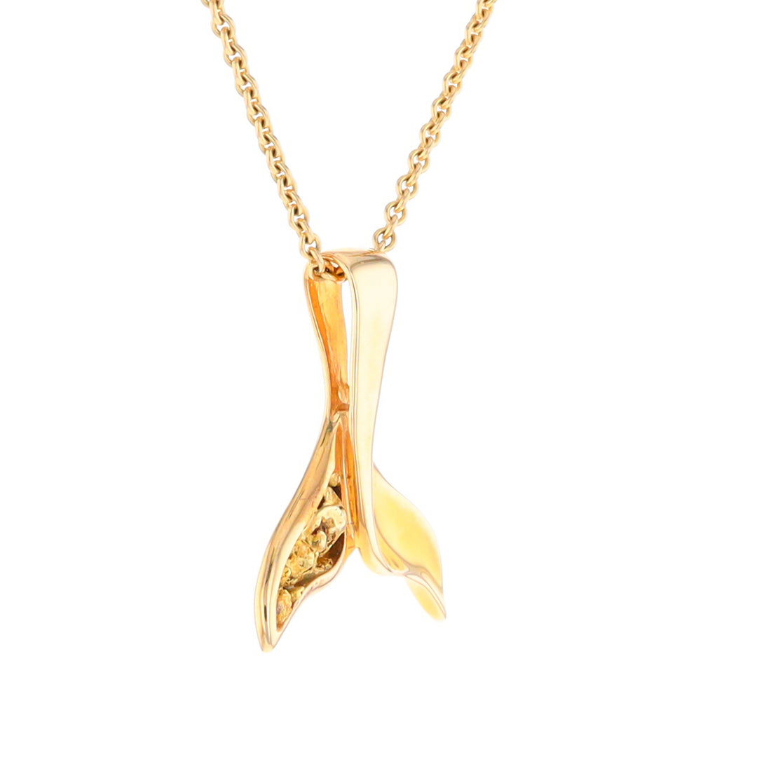 Whale Tail Necklaces Natural Nuggets Inlaid Sea Life Pendant