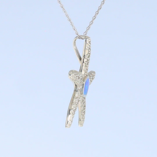 Opal Pendant Inlaid Realistic Star Fish Sea Life Design