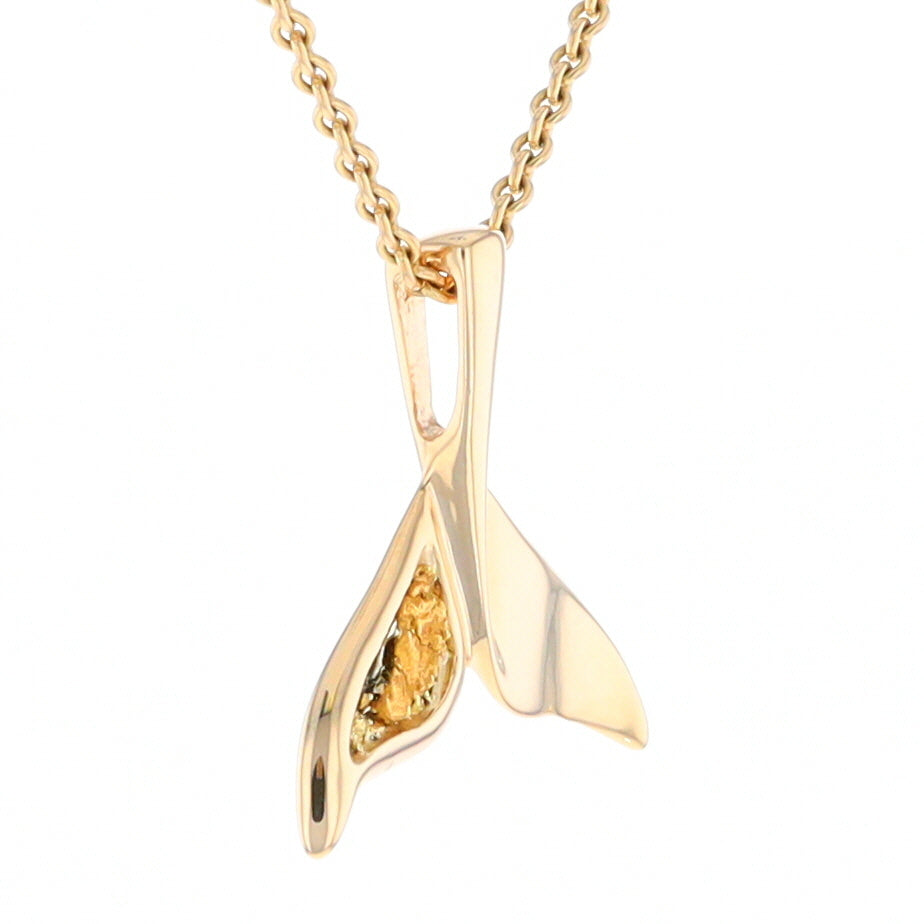 Whale Tail Necklaces Natural Nuggets Inlaid Sea Life Pendant
