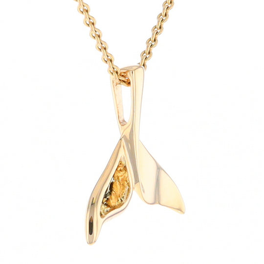 Whale Tail Necklaces Natural Nuggets Inlaid Sea Life Pendant