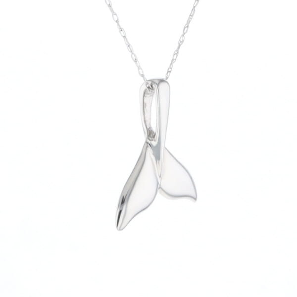 Whale Tail Pendant 14Kt Gold High Polish Realistically Designed