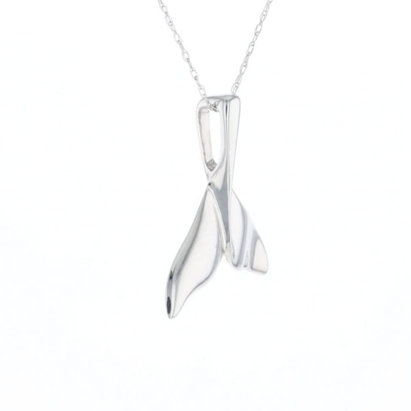 Whale Tail Pendant 14Kt Gold High Polish Realistically Designed
