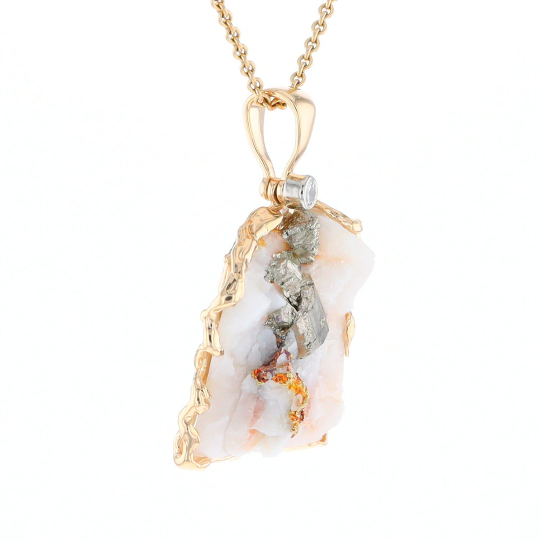 Gold Quartz Freeform Pendant - G3
