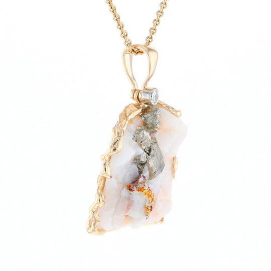Gold Quartz Freeform Pendant - G3