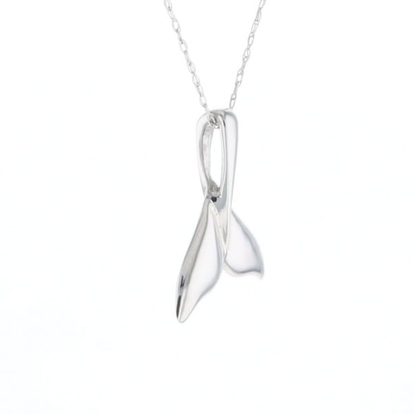 Whale Tail Pendant 14Kt Gold High Polish Realistically Designed