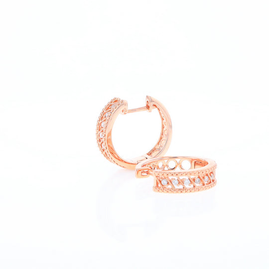 Rose Gold Diamond Hoop Earrings