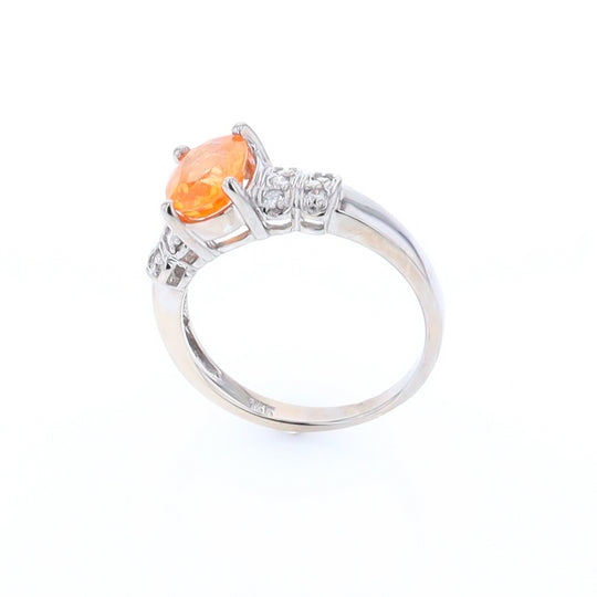 Spessartine Garnet Ring with Four Layered Accents