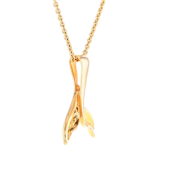 Whale Tail Necklaces Natural Nuggets Inlaid Sea Life Pendant