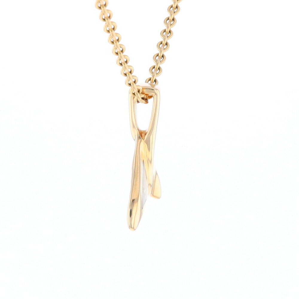 Whale Tail Gold Quartz Single Sided Inlaid Sea Life Pendant
